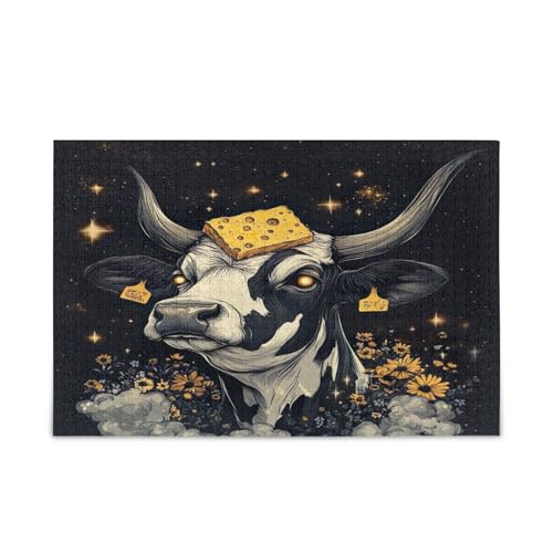 YETTASBIN Kuh 1000 Teile Holzpuzzle für Erwachsene, Teenager, Kinder, lustiges Familienspiel für Urlaub, Spielzeug, Geschenk, Heimdekoration YETTASBIN Kuh 1000 Teile Holzpuzzle für Erwachsene, Teenager, Kinder, lustiges Familienspiel für Urlaub, Spielzeug, Geschenk, Heimdekoration von YETTASBIN