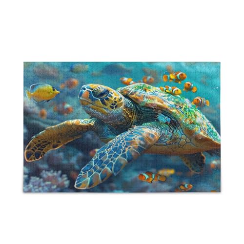YETTASBIN Meeresschildkröte, 500 Teile, Holzpuzzle für Erwachsene, Teenager, Kinder, lustiges Familienspiel für Urlaub, Spielzeug, Geschenk, Heimdekoration von YETTASBIN