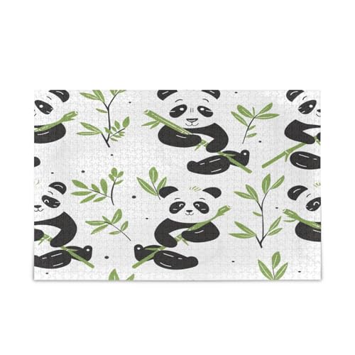 YETTASBIN Panda 500 Teile Holzpuzzle für Erwachsene, Teenager, Kinder, lustiges Familienspiel für Urlaub, Spielzeug, Geschenk, Heimdekoration von YETTASBIN