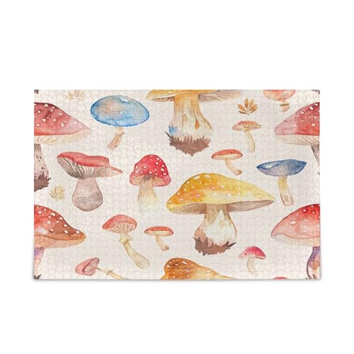 YETTASBIN Pilz 500 Teile Holzpuzzle für Erwachsene, Teenager, Kinder, lustiges Familienspiel für Urlaub, Spielzeug, Geschenk, Heimdekoration von YETTASBIN