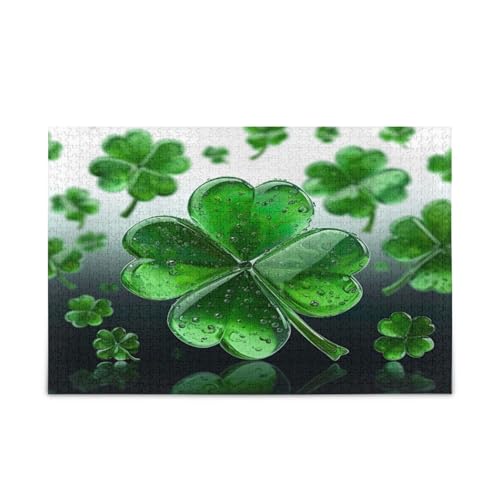 YETTASBIN St. Patrick's Day Kleeblatt 1000 Teile Holzpuzzle für Erwachsene Teenager Kinder, lustiges Familienspiel für Urlaub, Spielzeug, Geschenk, Heimdekoration YETTASBIN St. Patrick's Day Kleeblatt 1000 Teile Holzpuzzle für Erwachsene Teenager Kinder, lustiges Familienspiel für Urlaub, Spielzeug, Geschenk, Heimdekoration von YETTASBIN