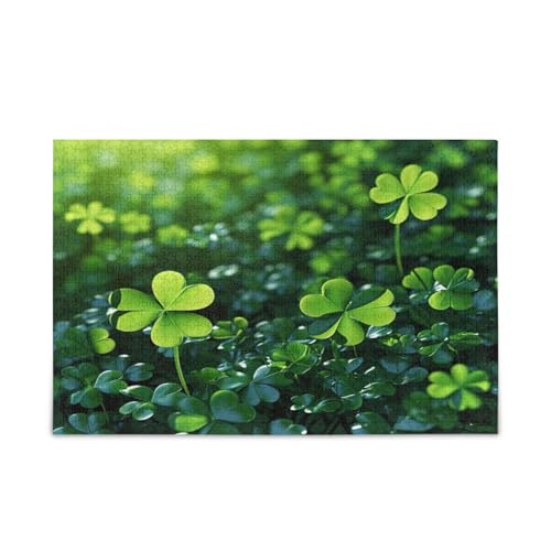 YETTASBIN St. Patrick's Day Kleeblatt 1000 Teile Holzpuzzle für Erwachsene Teenager Kinder, lustiges Familienspiel für Urlaub, Spielzeug, Geschenk, Heimdekoration YETTASBIN St. Patrick's Day Kleeblatt 1000 Teile Holzpuzzle für Erwachsene Teenager Kinder, lustiges Familienspiel für Urlaub, Spielzeug, Geschenk, Heimdekoration von YETTASBIN