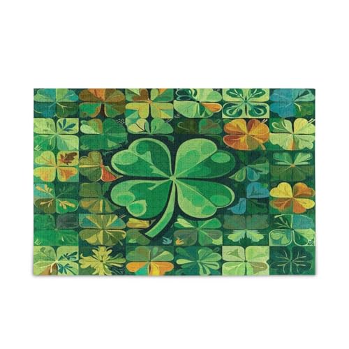 YETTASBIN St. Patrick's Day Kleeblatt 1000 Teile Holzpuzzle für Erwachsene Teenager Kinder, lustiges Familienspiel für Urlaub, Spielzeug, Geschenk, Heimdekoration YETTASBIN St. Patrick's Day Kleeblatt 1000 Teile Holzpuzzle für Erwachsene Teenager Kinder, lustiges Familienspiel für Urlaub, Spielzeug, Geschenk, Heimdekoration von YETTASBIN