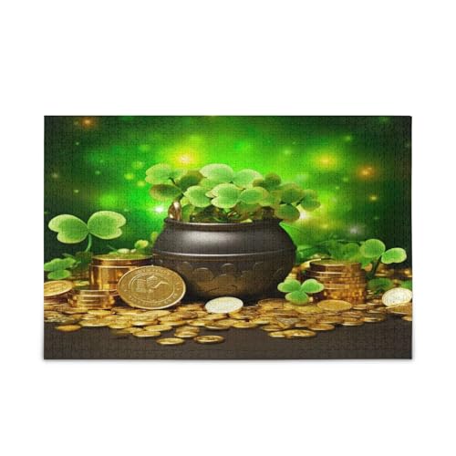 YETTASBIN St. Patrick's Day Kleeblatt 500 Teile Holzpuzzle für Erwachsene Teenager Kinder, lustiges Familienspiel für Urlaub, Spielzeug, Geschenk, Heimdekoration YETTASBIN St. Patrick's Day Kleeblatt 500 Teile Holzpuzzle für Erwachsene Teenager Kinder, lustiges Familienspiel für Urlaub, Spielzeug, Geschenk, Heimdekoration von YETTASBIN