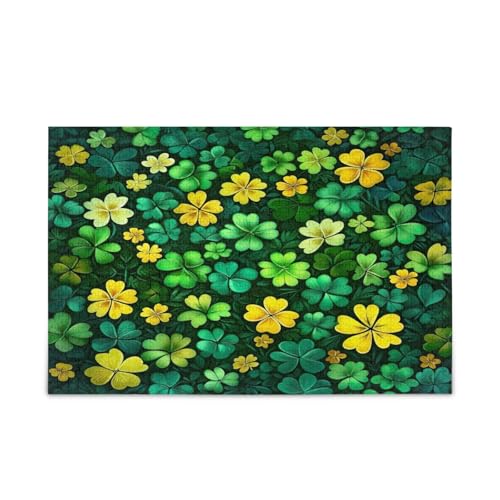 YETTASBIN St. Patrick's Day Kleeblatt 500 Teile Holzpuzzle für Erwachsene Teenager Kinder, lustiges Familienspiel für Urlaub, Spielzeug, Geschenk, Heimdekoration von YETTASBIN