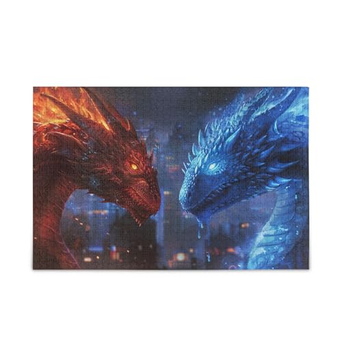 YETTASBIN Wasserfeuer-Drache, 1000 Teile, Holzpuzzle für Erwachsene, Teenager, Kinder, lustiges Familienspiel für Urlaub, Spielzeug, Geschenk, Heimdekoration YETTASBIN Wasserfeuer-Drache, 1000 Teile, Holzpuzzle für Erwachsene, Teenager, Kinder, lustiges Familienspiel für Urlaub, Spielzeug, Geschenk, Heimdekoration von YETTASBIN