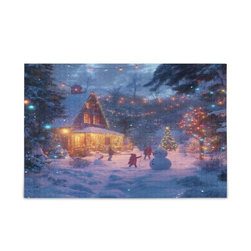 YETTASBIN Weihnachtlicher Schneemann 500 Teile Holzpuzzle für Erwachsene Teenager Kinder, lustiges Familienspiel für Urlaub, Spielzeug, Geschenk, Heimdekoration YETTASBIN Weihnachtlicher Schneemann 500 Teile Holzpuzzle für Erwachsene Teenager Kinder, lustiges Familienspiel für Urlaub, Spielzeug, Geschenk, Heimdekoration von YETTASBIN