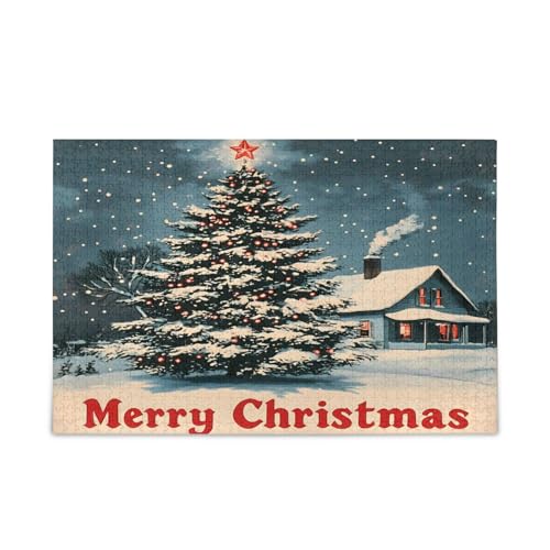 YETTASBIN Weihnachtsbaum 500 Teile Holzpuzzle für Erwachsene Teenager Kinder, lustiges Familienspiel für Urlaub, Spielzeug, Geschenk, Heimdekoration von YETTASBIN