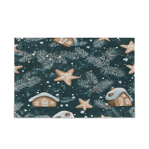 YETTASBIN Weihnachtshaus Tannenzweige 1000 Teile Holzpuzzle für Erwachsene Teenager Kinder, lustiges Familienspiel für Urlaub, Spielzeug, Geschenk, Heimdekoration von YETTASBIN