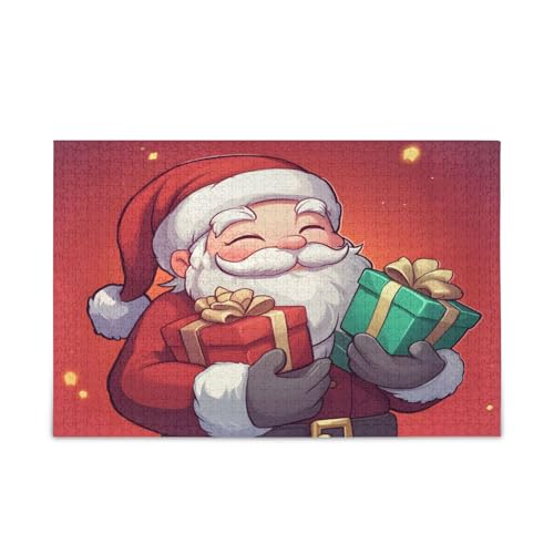 YETTASBIN Weihnachtsmann-Puzzle aus Holz, 1000 Teile, für Erwachsene, Teenager, Kinder, lustiges Familienspiel für Urlaub, Spielzeug, Geschenk, Heimdekoration von YETTASBIN