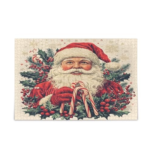 YETTASBIN Weihnachtsmann-Puzzle aus Holz, 1000 Teile, für Erwachsene, Teenager, Kinder, lustiges Familienspiel für Urlaub, Spielzeug, Geschenk, Heimdekoration YETTASBIN Weihnachtsmann-Puzzle aus Holz, 1000 Teile, für Erwachsene, Teenager, Kinder, lustiges Familienspiel für Urlaub, Spielzeug, Geschenk, Heimdekoration von YETTASBIN