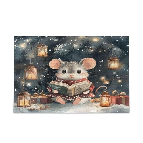 YETTASBIN Weihnachtsmaus 1000 Teile Holzpuzzle für Erwachsene, Teenager, Kinder, lustiges Familienspiel für Urlaub, Spielzeug, Geschenk, Heimdekoration YETTASBIN Weihnachtsmaus 1000 Teile Holzpuzzle für Erwachsene, Teenager, Kinder, lustiges Familienspiel für Urlaub, Spielzeug, Geschenk, Heimdekoration von YETTASBIN