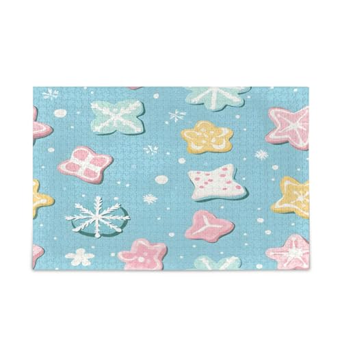 YETTASBIN Weihnachtsplätzchen, 1000 Teile, Holzpuzzle für Erwachsene, Teenager, Kinder, lustiges Familienspiel für Urlaub, Spielzeug, Geschenk, Heimdekoration von YETTASBIN