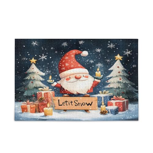 YETTASBIN Weihnachtswichtel, 1000 Teile, Holzpuzzle für Erwachsene, Teenager, Kinder, lustiges Familienspiel für Urlaub, Spielzeug, Geschenk, Heimdekoration von YETTASBIN