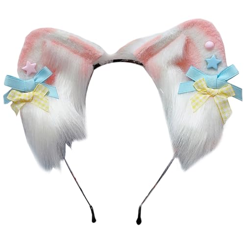 Cosplay-Kopfschmuck, Wolfs-Haarreifen, Cartoon-Kätzchen, Haarstyling für Halloween, Stirnband, Cartoon, Kätzchen, Tier, Karneval, Tierohr-Stirnbänder für Mädchen von YEUOANA