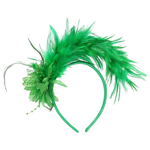 Fascinator Feder Stirnband für TeaParty Rollenspiel Kostüm Zubehör 1920er Jahre Haarband Karneval Party Rollenspiel Kopfschmuck Party Stirnband von YEUOANA
