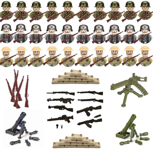 YEWCEP 1 Kit Soldier Action Figures, Soldaten, 30 Mini Figures Military Kit, Enthält Mörser*2Maschinengewehr *1Bodenplatte*2Sandsack*20 Perfekt Für Geschichtsinteressierte YEWCEP 1 Kit Soldier Action Figures, Soldaten, 30 Mini Figures Military Kit, Enthält Mörser*2Maschinengewehr *1Bodenplatte*2Sandsack*20 Perfekt Für Geschichtsinteressierte von YEWCEP