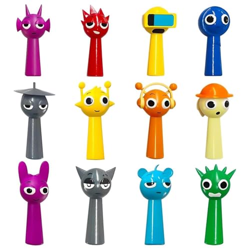 12 teiliges Sprunki Rhythmusboxen Handfigur Set Rainbow Friends PVC Figuren 3.5x6.5cm für Fans und Sammler leicht und langlebig Kinder und Erwachsene von YEWCEP