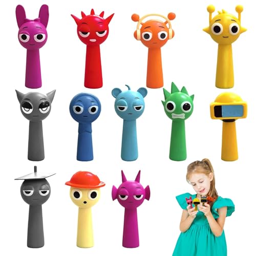 12 teiliges Sprunki Rhythmusboxen Handfigur Set Rainbow Friends PVC Figuren 3.5x6.5cm für Fans und Sammler leicht und langlebig Kinder und Erwachsene von YEWCEP