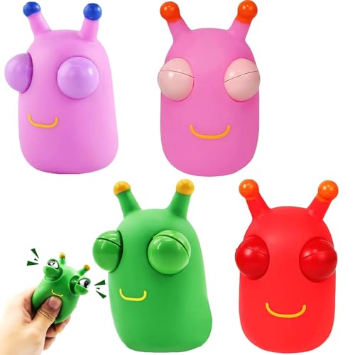 4 Stück Anti Stress Spielzeug, Lustig Squishy Squeeze Spielzeug, Squeeze Toy,Stress Lustig Augen Out Squeeze Spielzeug, Popping Auge Insekten Squishy Toy für Erwachsene und Kinder von YEWCEP