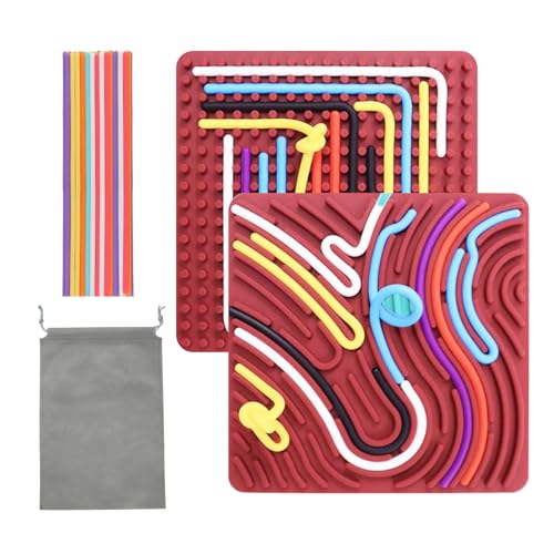Sensory Play, Sensorik Activity Board Doppelseitiges Aktivitätsbrett Sensorisches Aktivitätstafel für Kinder 3+ & Erwachsene zur Beruhigung, Angstzuständen, ADHD und Autismus, zum Reisetasche(Rot) von YEWCEP