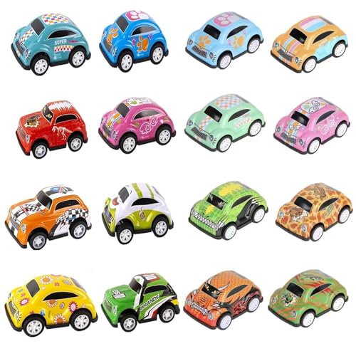 16 Stück Aufziehauto, Spielzeugautos ab 2 Jahre, Autos, Kleine Autos, Aautos ab 2 Jahre, Ostergeschenke Kinder Spielzeugautos, Pull Back Rennfahrzeuge für 2 3 5 Jahre alte Jungen Party Taschen Füller von YEWCEP