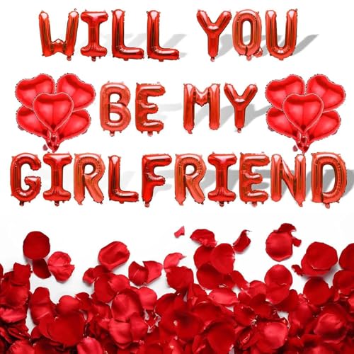 525 Stück Will You Be My Girlfriend Buchstaben Will You Be My Girlfriend Folienballon Banner Rot Herz Ballons Künstliche Rosenblätter Für Valentinstag Geständnis Jubiläen Hochzeit Geburtstag Dekor 525 Stück Will You Be My Girlfriend Buchstaben Will You Be My Girlfriend Folienballon Banner Rot Herz Ballons Künstliche Rosenblätter Für Valentinstag Geständnis Jubiläen Hochzeit Geburtstag Dekor von YEWCEP