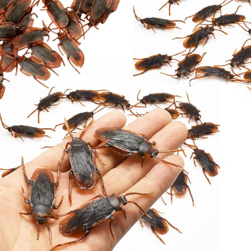 YFANITI Künstliche Kakerlaken, gruselige Insekten, realistische Kunststoff-Kakerlaken, lebensechte Streichkäfer für Party, 120 Stück von YFANITI