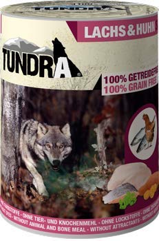 Tundra Nassfutter Hundefutter Lachs & Huhn - getreidefrei (6 x 400g) von Ewbob