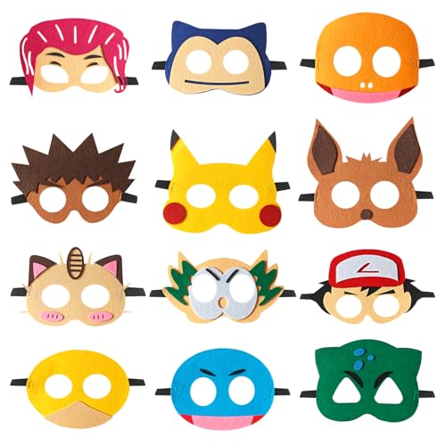 YFCHOTI Party Maske Set für Kinder, 12pcs Cartoon-Anime Cosplay Filzmasken, Maskenball Halbmaske für Halloween Karneval und Fasching Dress-Up, Kindergeburtstag Mitgebsel Geschenke für Jungen Mädchen YFCHOTI Party Maske Set für Kinder, 12pcs Cartoon-Anime Cosplay Filzmasken, Maskenball Halbmaske für Halloween Karneval und Fasching Dress-Up, Kindergeburtstag Mitgebsel Geschenke für Jungen Mädchen von YFCHOTI