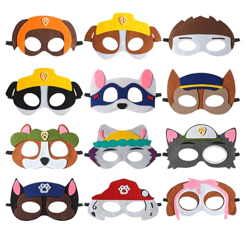 YFCHOTI Party Maske Set für Kinder, 12pcs Cartoon-Dog Cosplay Filzmasken, Maskenball Halbmaske für Halloween Karneval und Fasching Verkleidung, Kindergeburtstag Mitgebsel Geschenke für Jungen Mädchen YFCHOTI Party Maske Set für Kinder, 12pcs Cartoon-Dog Cosplay Filzmasken, Maskenball Halbmaske für Halloween Karneval und Fasching Verkleidung, Kindergeburtstag Mitgebsel Geschenke für Jungen Mädchen von YFCHOTI
