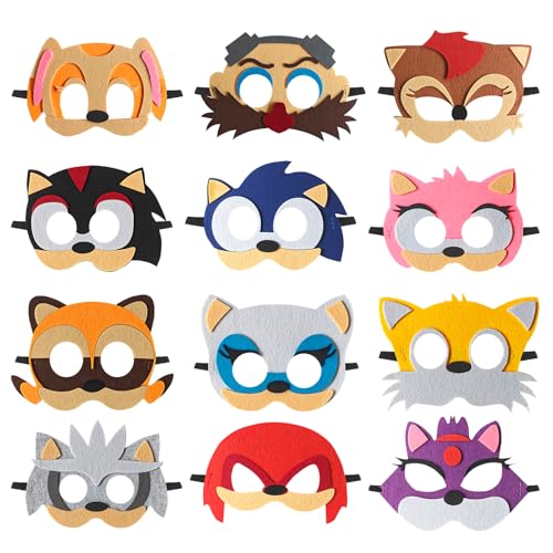 YFCHOTI Party Maske Set für Kinder, 12pcs Cartoon-Hedgehog Cosplay Filzmasken, Maskenball Halbmaske für Halloween Karneval Fasching Verkleidung, Kindergeburtstag Mitgebsel Geschenk für Jungen Mädchen YFCHOTI Party Maske Set für Kinder, 12pcs Cartoon-Hedgehog Cosplay Filzmasken, Maskenball Halbmaske für Halloween Karneval Fasching Verkleidung, Kindergeburtstag Mitgebsel Geschenk für Jungen Mädchen von YFCHOTI