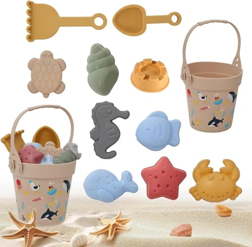 YFCJYBF Sandspielzeug Set 11-teiliges Sandspielzeug Set aus Silikon – Strandspielzeug mit Eimer, Schaufel & Tierformen| Sicher & Langlebig für Jungen &Mädchen | Ideal für Strand & Sandkasten YFCJYBF Sandspielzeug Set 11-teiliges Sandspielzeug Set aus Silikon – Strandspielzeug mit Eimer, Schaufel & Tierformen| Sicher & Langlebig für Jungen &Mädchen | Ideal für Strand & Sandkasten von YFCJYBF