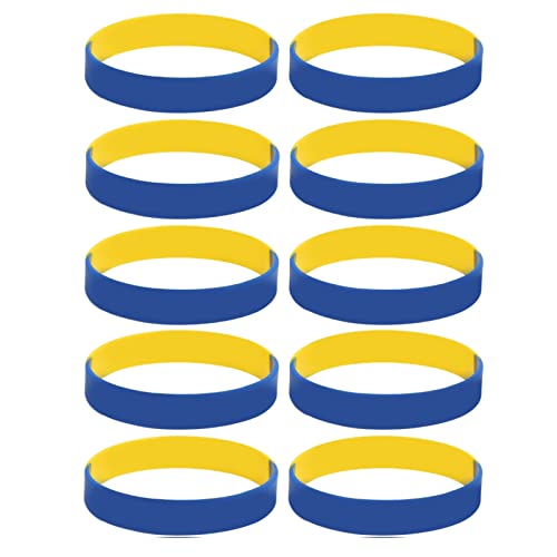 Ukrainische Flagge Gummi -Armbandbänder, 10pcs Ukrainische Gummi -Armbänder Ukraine Armband für Sportfan -Unterstützer Männer Frauen, 1,2 cm x 6,5 cm Ukrainische Flagge Gummi -Armbandbänder, 10pcs Ukrainische Gummi -Armbänder Ukraine Armband für Sportfan -Unterstützer Männer Frauen, 1,2 cm x 6,5 cm von YFSAN