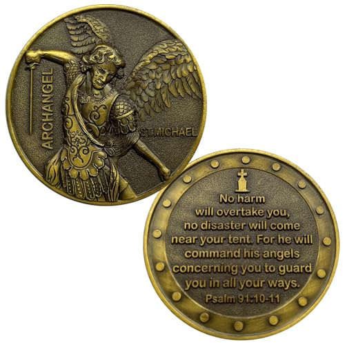 Erzengel Christian Challenge Münze Saint Michael Patron Saint of Police Officers The Bible Verses Coin (Gold) von YFSHLZ