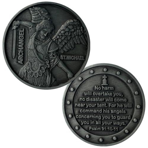 Erzengel Christian Challenge Münze Saint Michael Patron Saint of Police Officers The Bible Verses Coin (Silber) von YFSHLZ
