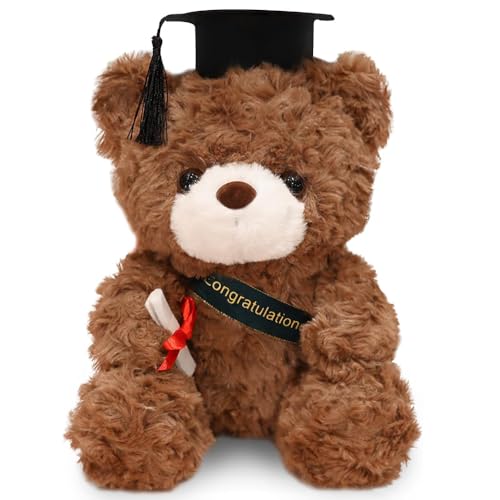 YGCHEN Abschluss Teddybär Plüsch Abschlussbär Plüschtier Kleine Bären Kuscheltier Spielzeug mit Diplom und Doktorhut Dr. Plüschbär Abschluss Geschenk von YGCHEN