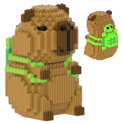YGCHEN Capybara Blöcke Tier Bausteine Spielzeug Wasserschwein Klemmbausteine Niedlich DIY Lernspielzeug Building Block Geburtstagsgeschenk für Kinder Erwachsene (1606 Bauelementen) von YGCHEN