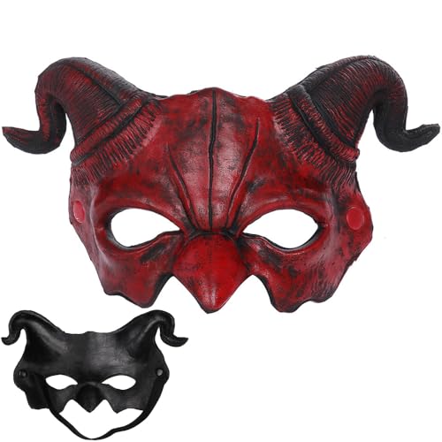 YGCHEN Halloween Dämon Maske Teufel Masken Halbgesichtsmaske Gruselige Maske Dämonenmaske Horror Halbmaske für Halloween Karneval Kostüm Cosplay Party YGCHEN Halloween Dämon Maske Teufel Masken Halbgesichtsmaske Gruselige Maske Dämonenmaske Horror Halbmaske für Halloween Karneval Kostüm Cosplay Party von YGCHEN