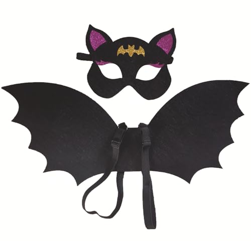 YGCHEN Halloween Fledermaus Kostüm Kinder, Fledermausflügel Vampir, Fledermaus Maske, Kinderkostüm Halloween Karnevals Maskerade Fasching Cosplay 6-15 Jahre Alt YGCHEN Halloween Fledermaus Kostüm Kinder, Fledermausflügel Vampir, Fledermaus Maske, Kinderkostüm Halloween Karnevals Maskerade Fasching Cosplay 6-15 Jahre Alt von YGCHEN