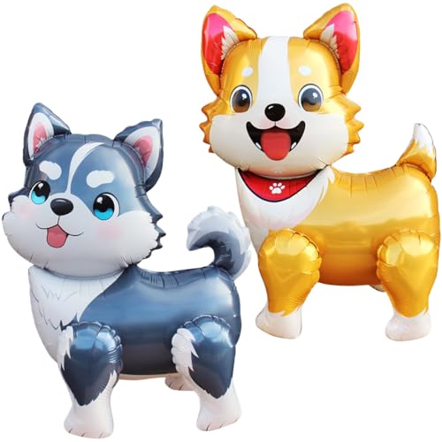 YGCHEN Luftballons Hund Folienballon Tier Airwalker Ballon Kindergeburtstag Deko Welpen Stehender Luftballon Husky Corgi Geburtstagsballons Spielzeug für Jungen Mädchen 2 Stück YGCHEN Luftballons Hund Folienballon Tier Airwalker Ballon Kindergeburtstag Deko Welpen Stehender Luftballon Husky Corgi Geburtstagsballons Spielzeug für Jungen Mädchen 2 Stück von YGCHEN