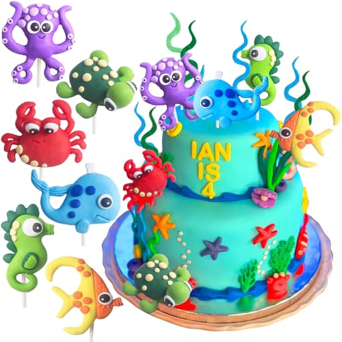 YGCHEN Meerestier Tortendeko Ozean Tiere Figuren Geburtstag Kuchen Dekoration Unterwasserwelt Kuchendeko Meer Themen Kindergeburtstag Baby Shower 13 Stück YGCHEN Meerestier Tortendeko Ozean Tiere Figuren Geburtstag Kuchen Dekoration Unterwasserwelt Kuchendeko Meer Themen Kindergeburtstag Baby Shower 13 Stück von YGCHEN