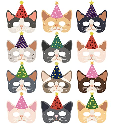 YGCHEN Tiermasken Papier Masken Katze Maske Kindermasken Tier Party Masken Halloween Maske Weihnachten Kindergeburtstag Deko 12 Stück YGCHEN Tiermasken Papier Masken Katze Maske Kindermasken Tier Party Masken Halloween Maske Weihnachten Kindergeburtstag Deko 12 Stück von YGCHEN