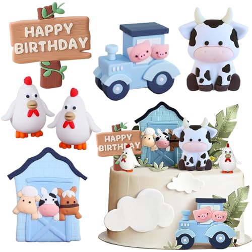 YGCHEN Tortendeko Bauernhof Kuchen Dekoration Kuh Schwein Küken Tierfiguren Kuchen Deko Bauernhof Tiere Kindergeburtstag Deko Baby Shower 6 Stück YGCHEN Tortendeko Bauernhof Kuchen Dekoration Kuh Schwein Küken Tierfiguren Kuchen Deko Bauernhof Tiere Kindergeburtstag Deko Baby Shower 6 Stück von YGCHEN