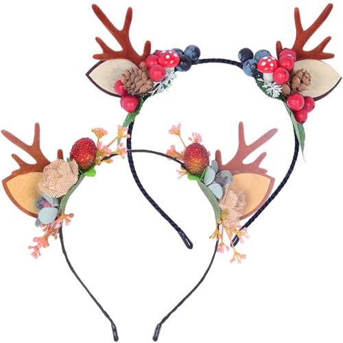 YGCHEN Weihnachts Haarreif Geweih Weihnachten Stirnbänder Rentier Geweih Haarbänd Weihnachtsstirnband Rentiergeweih Haarreifen Weihnachtsdeko Haarschmuck 2 Stück YGCHEN Weihnachts Haarreif Geweih Weihnachten Stirnbänder Rentier Geweih Haarbänd Weihnachtsstirnband Rentiergeweih Haarreifen Weihnachtsdeko Haarschmuck 2 Stück von YGCHEN