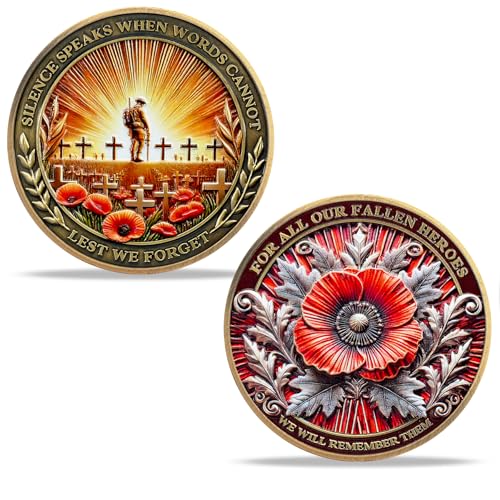 Poppy Flower Veteran Coin Military Remembrance Coin for Fallen Heroes Thank You for Your Service Appreciation Gifts for Retired Military Poppy Flower Veteran Coin Military Remembrance Coin for Fallen Heroes Thank You for Your Service Appreciation Gifts for Retired Military von YGLLSSY