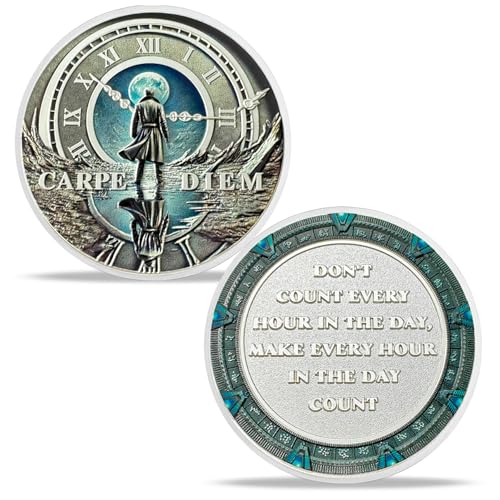 Time Traveler Carpe Diem Challenge Coin Memento Mori Time Management Inspirational Motivational Coin Gifts for Friends Family Time Traveler Carpe Diem Challenge Coin Memento Mori Time Management Inspirational Motivational Coin Gifts for Friends Family von YGLLSSY