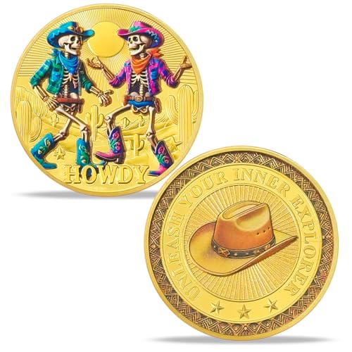 Totenkopf Cowboy Adventure Inspiration Herausforderung Münze Western Cowboy Motivierende Erkundungsmünze Andenken Howdy Unleash Your Inner Explorer Cowboy Adventure Geschenke für Freunde Totenkopf Cowboy Adventure Inspiration Herausforderung Münze Western Cowboy Motivierende Erkundungsmünze Andenken Howdy Unleash Your Inner Explorer Cowboy Adventure Geschenke für Freunde von YGLLSSY