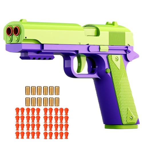 Spielzeug Pistole,Doppelrohr Soft Foam Bullet Blaster Toy,Automatischer Burst,Schaumstoff-Blaster Toy Gun,12+ Kindergeschenke (Grün) von YGMXZL