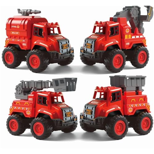 YGNNXRN 4 Paar Feuerwehrautos von YGNNXRN